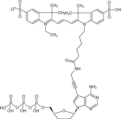 7-Propargylamino-7-deaza-ddATP (Cy3)
