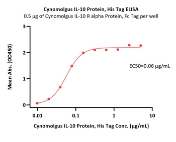 Cynomolgus IL-10 Protein, His Tag