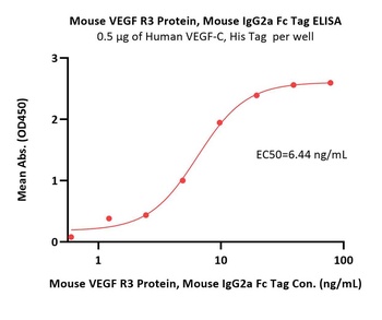 Mouse VEGF R3 Protein, mFc Tag