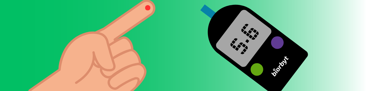 Finger testing blood glucose level