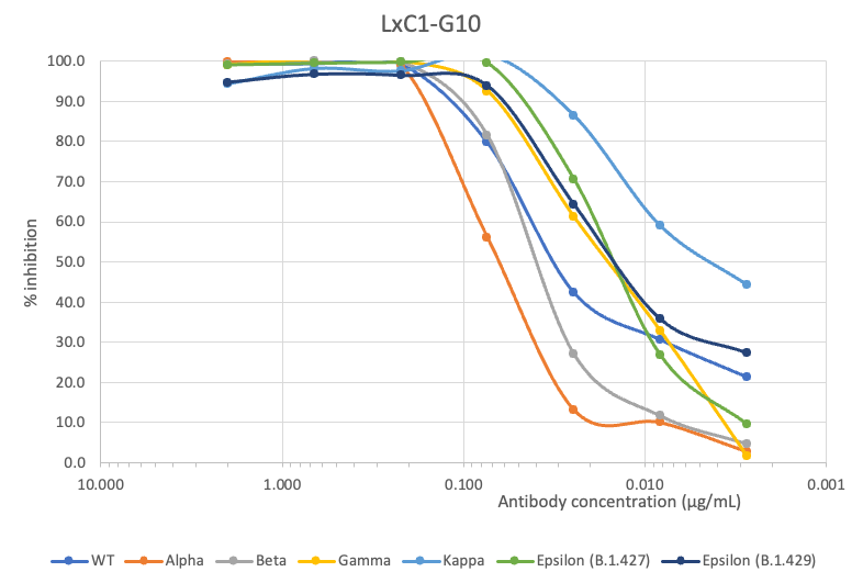 SARS-CoV2 LxC1-G10 human neutralizing mAb