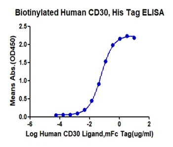 Recombinant human CD30 protein, C-His-Avi (HEK293), Biotin conjugated